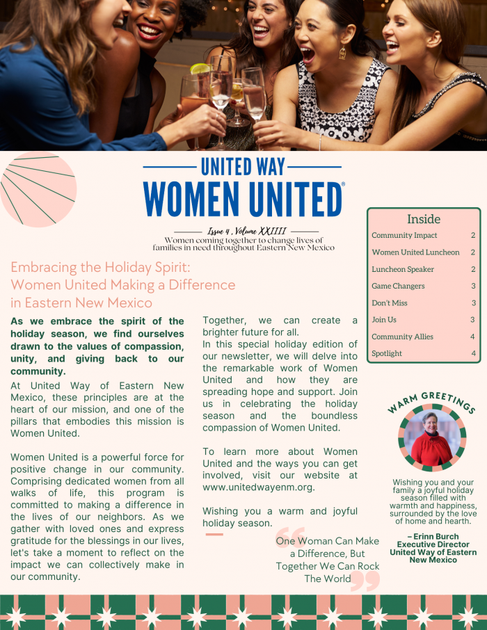 Women United Newsletter November 2024 pg.1
